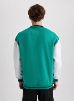 DeFacto Oversized Fit Varsity Jacket With Snap Button And Double Pocket  - Image 2