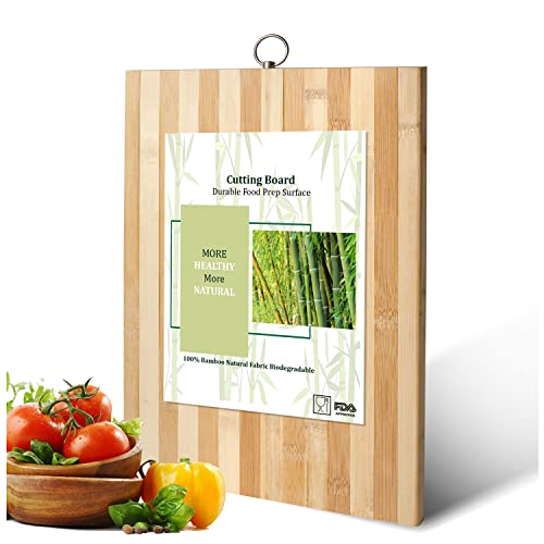 Starlinks Chopping Board for Kitchen, Bamboo Vegetable Cutting Board with Metal Hanging Ring, BPA-Free, Eco-Friendly Medium (30 x 20cm) - Image 1