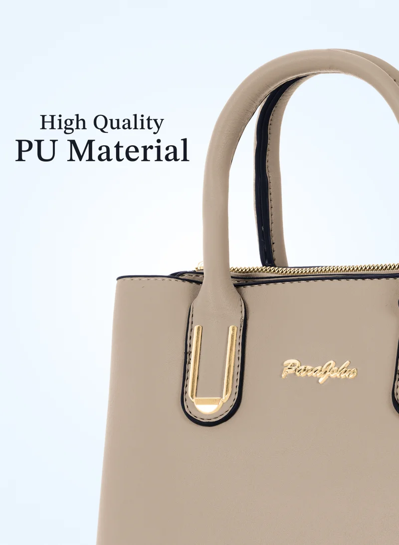 PARAJOHN Para John Women Handbag – PU Leather Tote Bag with Top Handle & Detachable Strap, Elegant Daily Shoulder Bag
