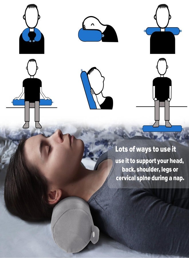 PG6 Twist Memory Foam Travel Pillow for Neck, Chin, Lumbar and Leg Support-for Travling on Airplane, Train, Bus or at Home-Adjustable, Bendable Roll Pillow with Washable Soft Cover - Image 4
