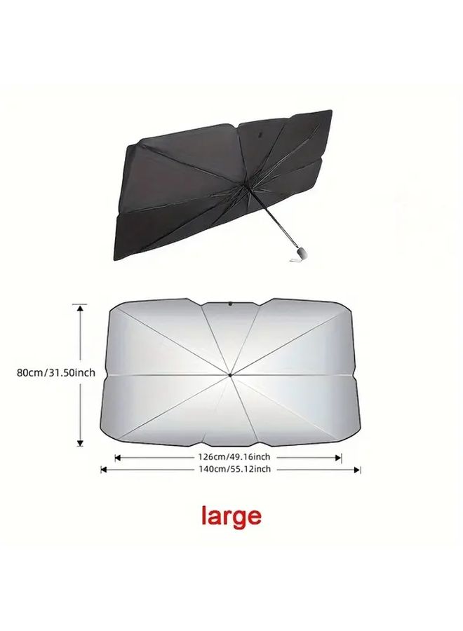 Small Size Foldable Car Windshield Sunshade UV Heat Protection Front Window Cover - Image 2