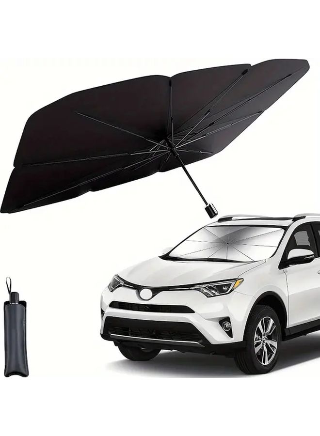 Small Size Foldable Car Windshield Sunshade UV Heat Protection Front Window Cover - Image 4