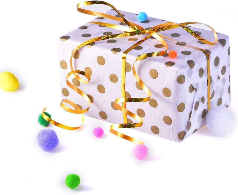 BEISHIDA 500 Yards Gold Crimped Curling Ribbon Shiny Metallic Balloon String Roll Gift Wrapping Ribbon for Party Festival Art Craft Decor Florist Flowers Decoration - Image 5