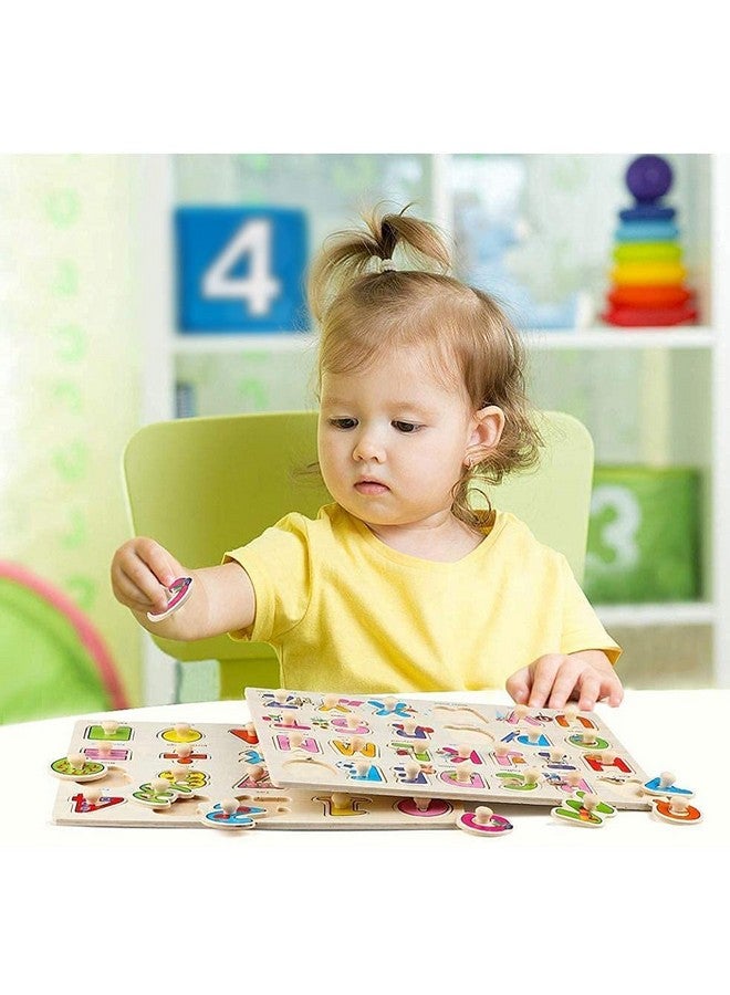 ZZ Zonex Classic Wooden Learning Peg Puzzle Holiday 26 Pc ABC Alphabetical Letter & 1-10 Numbers Educational Board Game Toy for Kids - Image 5