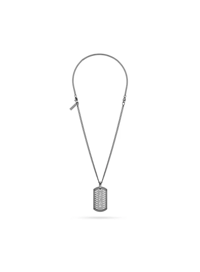 بوليس Lattitude Grey Stainless Steel Pendant Necklace for Men