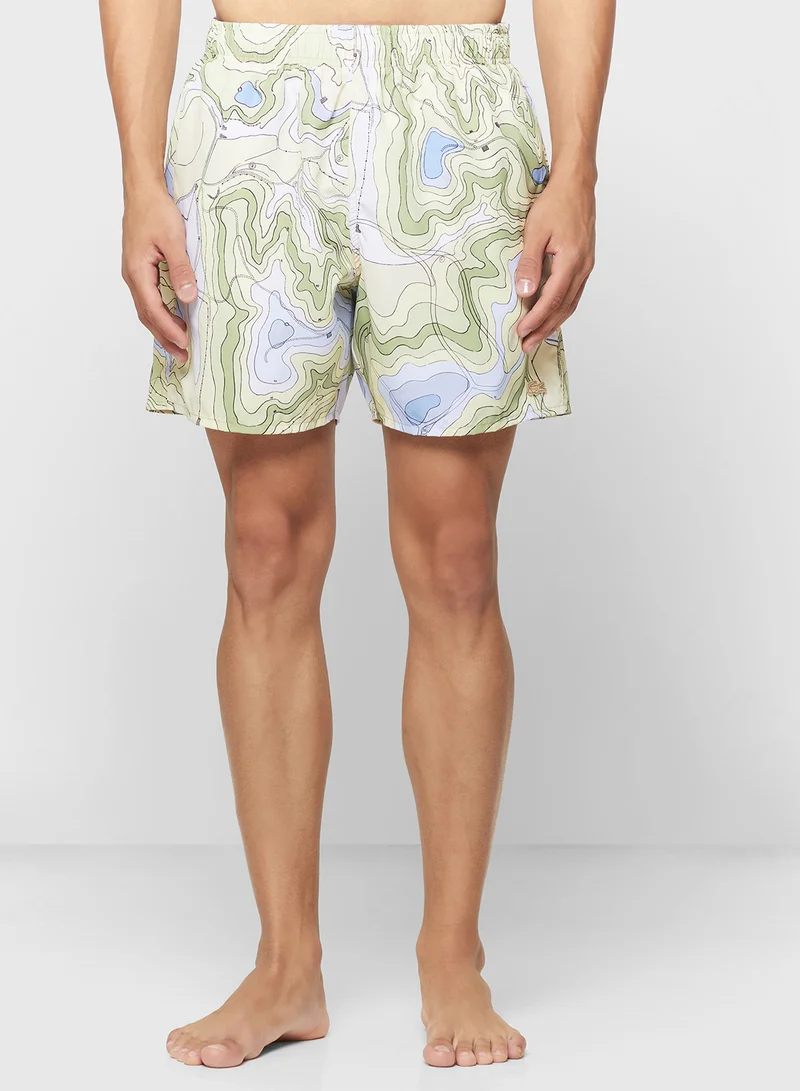 لاكوست Casual All Over Print Swim Trunks