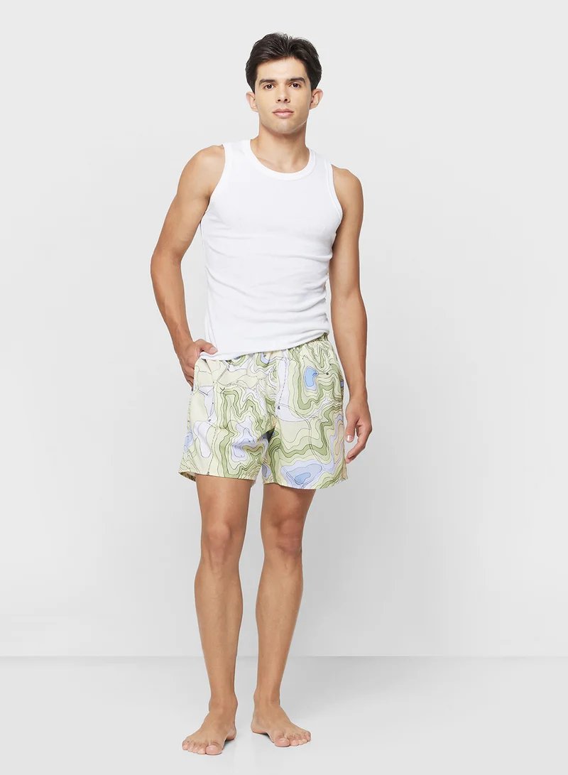 لاكوست Casual All Over Print Swim Trunks