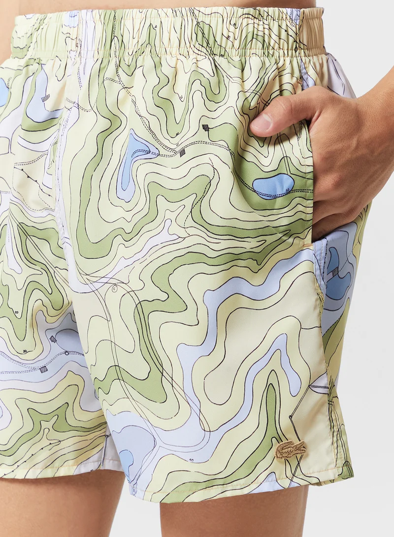 LACOSTE Casual All Over Print Swim Trunks
