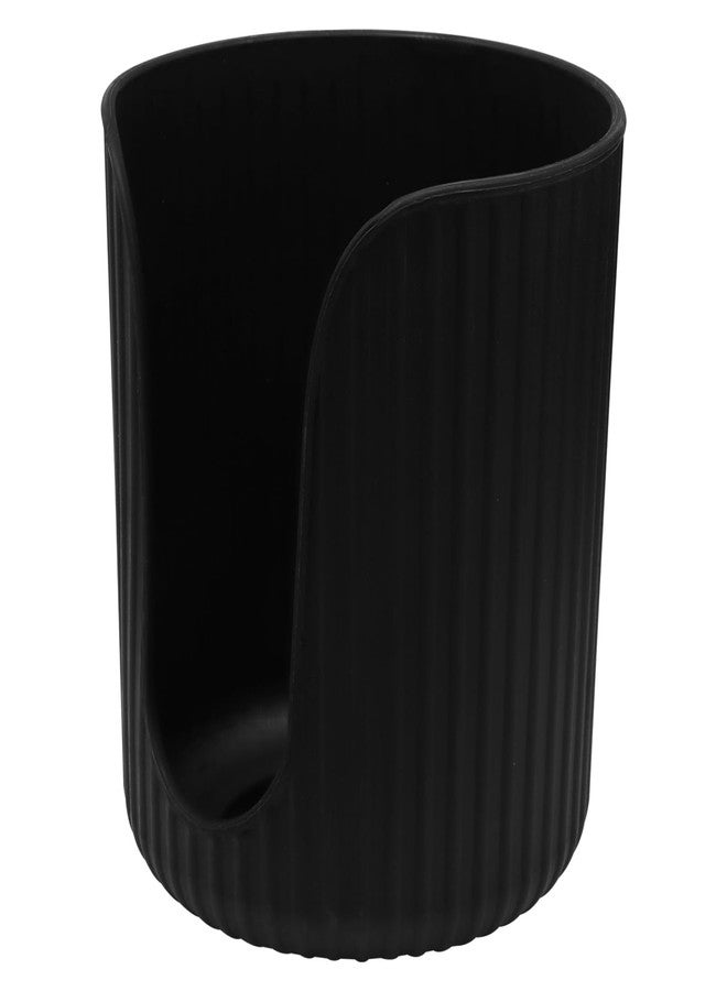 ZOCCVI 1 Pack Bathroom Cup Dispenser, Small Cup Holder Mouthwash Cup Holder, 3-4oz Plastic Paper Cup Dispenser for Vanity Countertops/Bathroom/Kitchen/Dining Room(Black) - Image 1