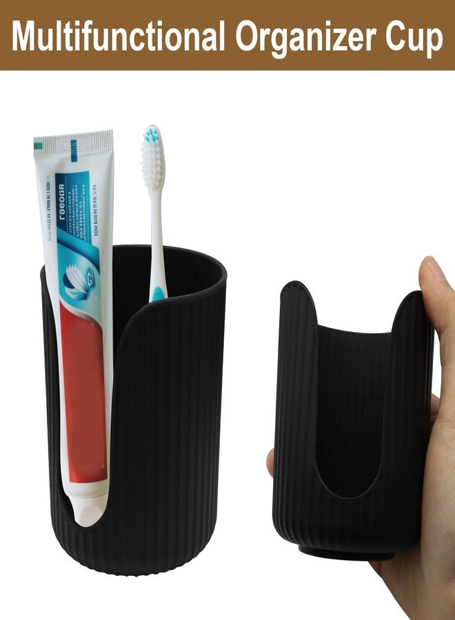 ZOCCVI 1 Pack Bathroom Cup Dispenser, Small Cup Holder Mouthwash Cup Holder, 3-4oz Plastic Paper Cup Dispenser for Vanity Countertops/Bathroom/Kitchen/Dining Room(Black) - Image 5