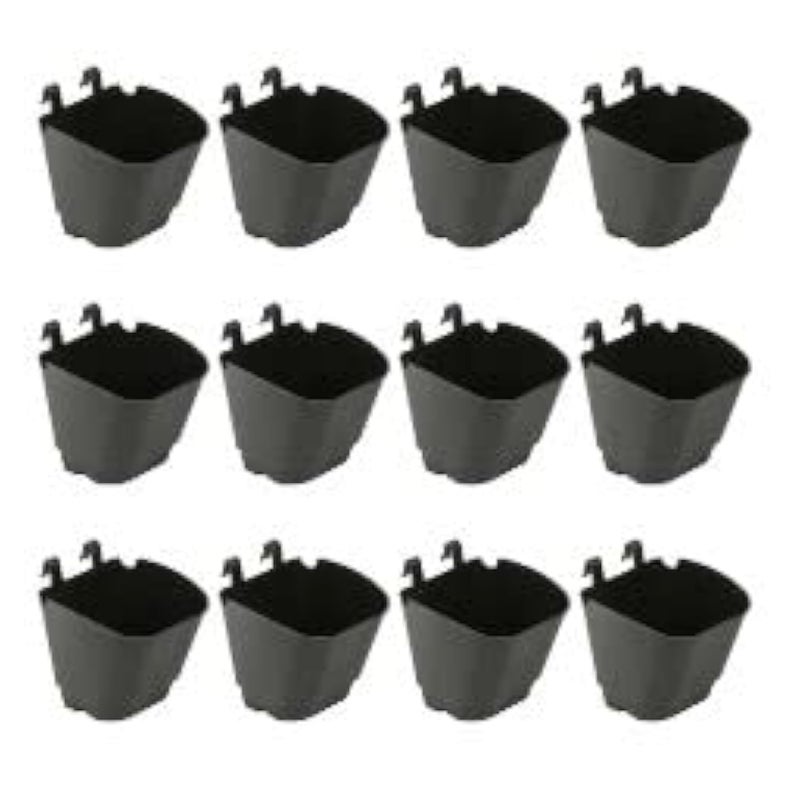 CAPPL Plastic Vertical Garden - Wall Hanging Pot (5 Inch, 12 Pots, Black) - Image 1