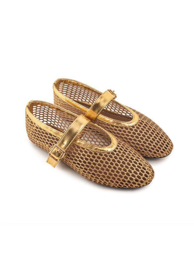 Spring And Summer European And American Mesh Flats With Buckle Ballet Ma Lizhen Mesh Sandals