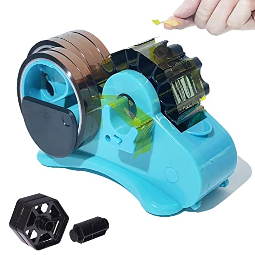 SHDSL Blue Heat Tape Dispenser Sublimation - Multiple Roll Cut Heat Tape Dispenser to PreCut Heat Transfer Tape Heat Resistant Tape, Semi-Automatic Tape Dispenser Manual Video & 1" Core for Scotch Tapes - Image 1