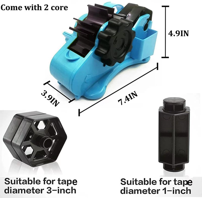 SHDSL Blue Heat Tape Dispenser Sublimation - Multiple Roll Cut Heat Tape Dispenser to PreCut Heat Transfer Tape Heat Resistant Tape, Semi-Automatic Tape Dispenser Manual Video & 1" Core for Scotch Tapes - Image 2