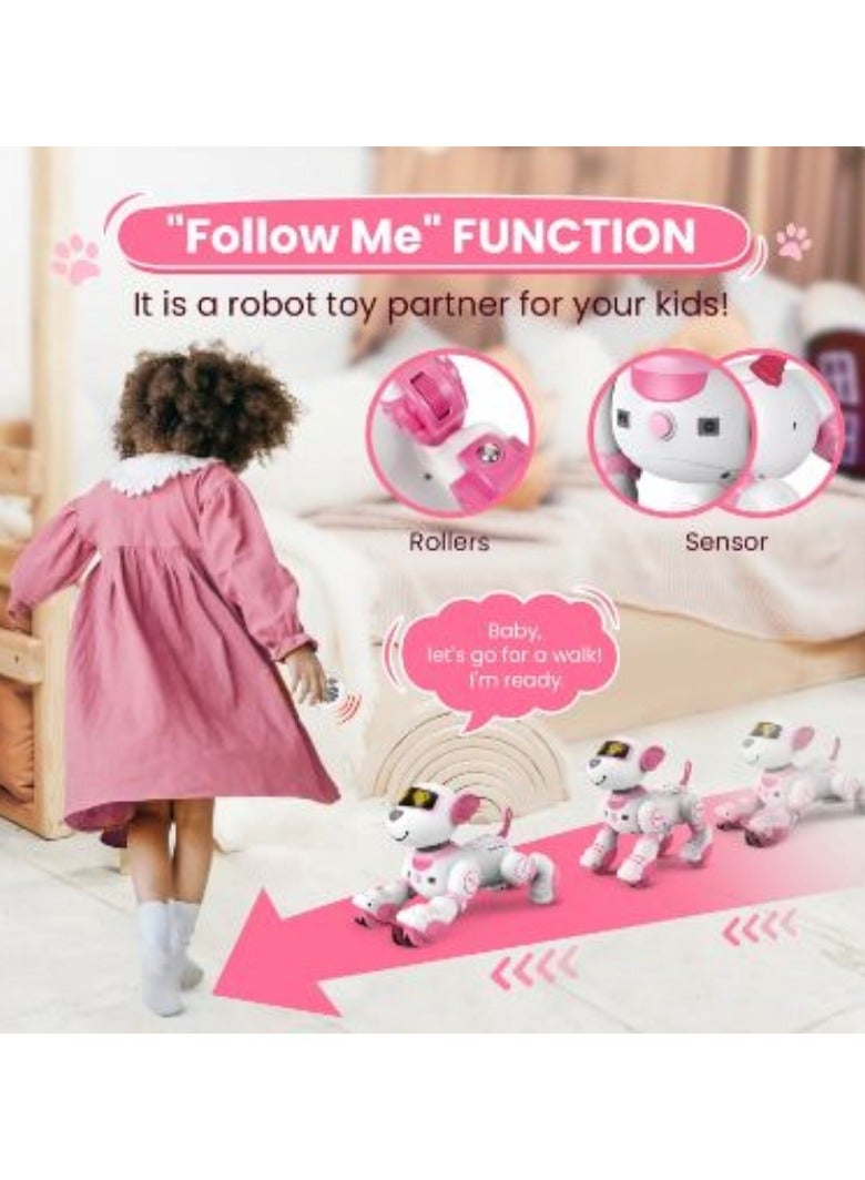 AROAQ Programmable Smart Interactive Dog Stunt Robot with Remote Control Touch Function Singing Dancing Walking Smart Toy - Image 2