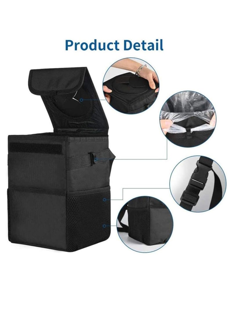 general Car trash can with lid, multi-purpose trash bag and 3 storage bags, portable accessories/toy storage bag/100% waterproof and leak-proof for cars, trucks, vans and vehicles - Image 3