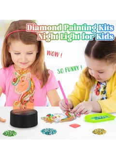 Generic Unicorn Diamond Painting Night Light, LED Night Lights DIY Full Drill Crystal Unicorn Diamond Drawing Kits, Children Bedside Lamp for Home Decoration, Kid Craft Toy for 3 4 5 6 7 Year Old Girl Gifts  - Image 4