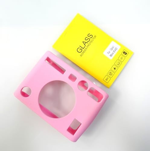 Pocoukate Protective Case for Instax Mini EVO, Soft Silicone Cover Bag with Screen Protector for Fujifilm Instax Mini EVO Instant Camera - Pink - Image 2