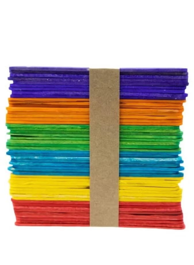 100-Piece Colored Wooden Sticks – For Crafts and Home Arts - Image 1