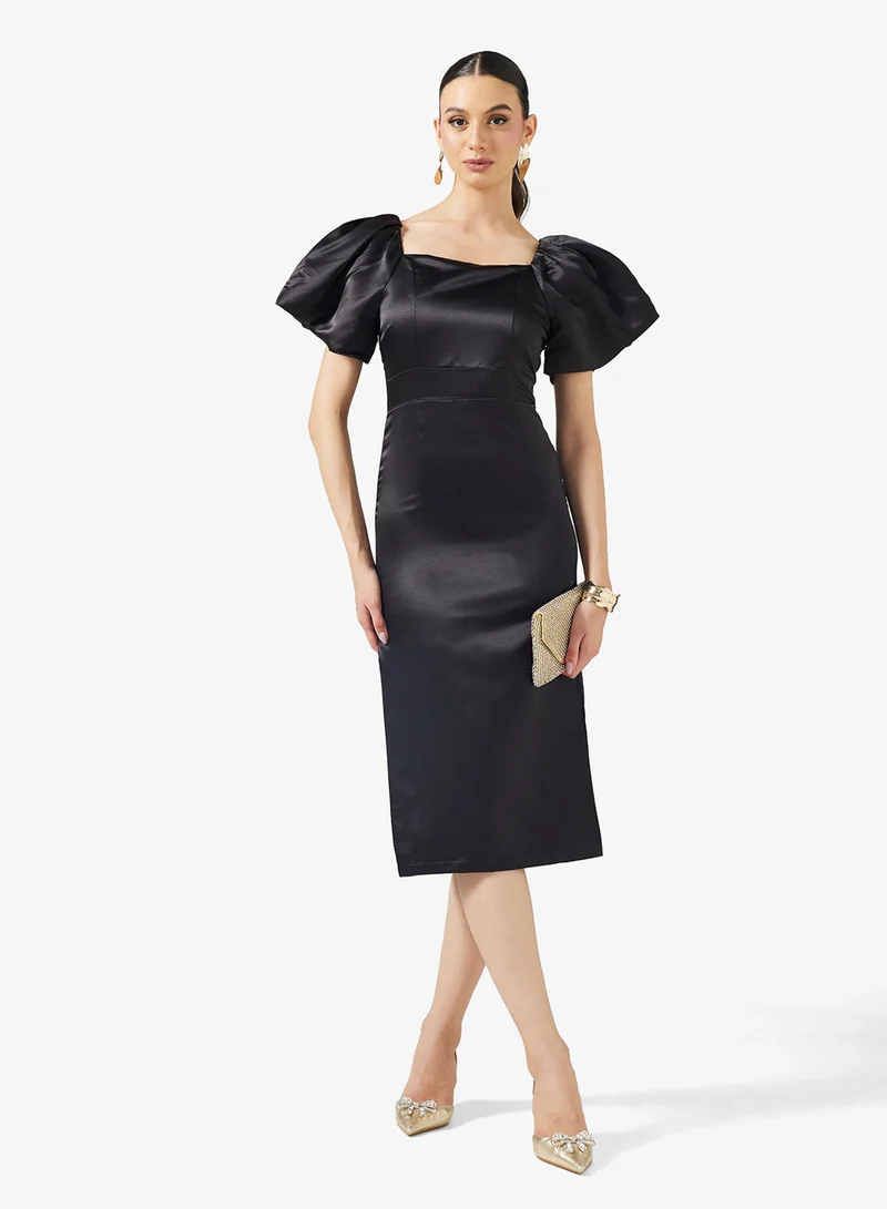Puff Sleeve Shift Dress
