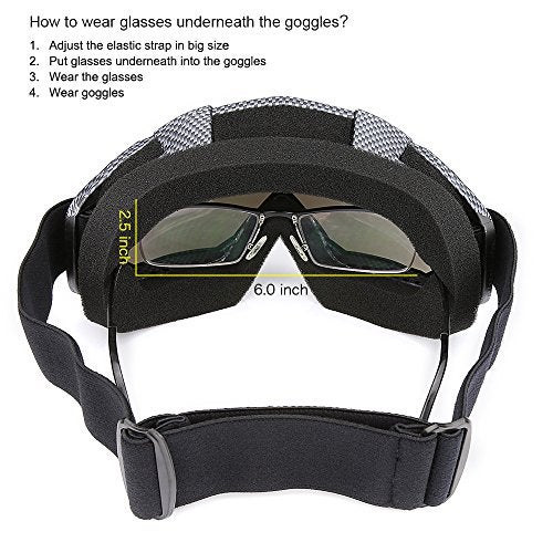 JAMIEWIN Professtional Adult Motorcycle Motocross Dirt Bike ATV Goggles OTG Goggle for Men Women Youth Kids (C86 Black Fiber) - Image 4