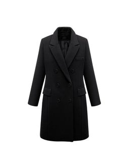 Women's Autumn Winter Mid-length And Large Size Woolen Double-Breasted Wool Overcoat