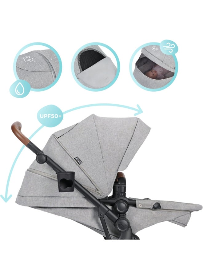 Stroller Pushchair 3 In1 Btour - Light Grey