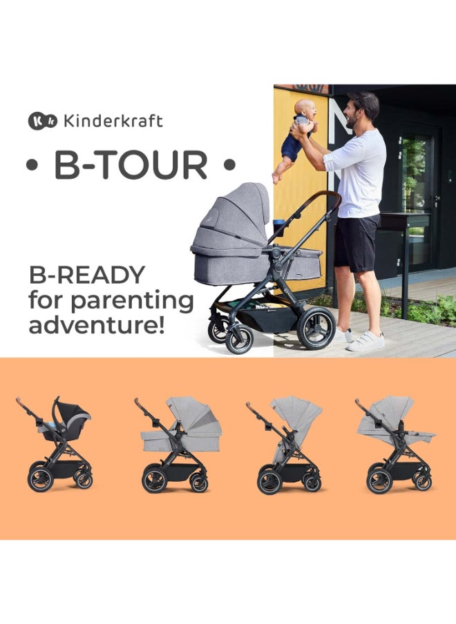Stroller Pushchair 3 In1 Btour - Light Grey