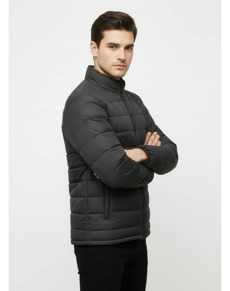 FYLTR Men's Stand Collar Puffer Jacket, Black, 2XL - Image 2