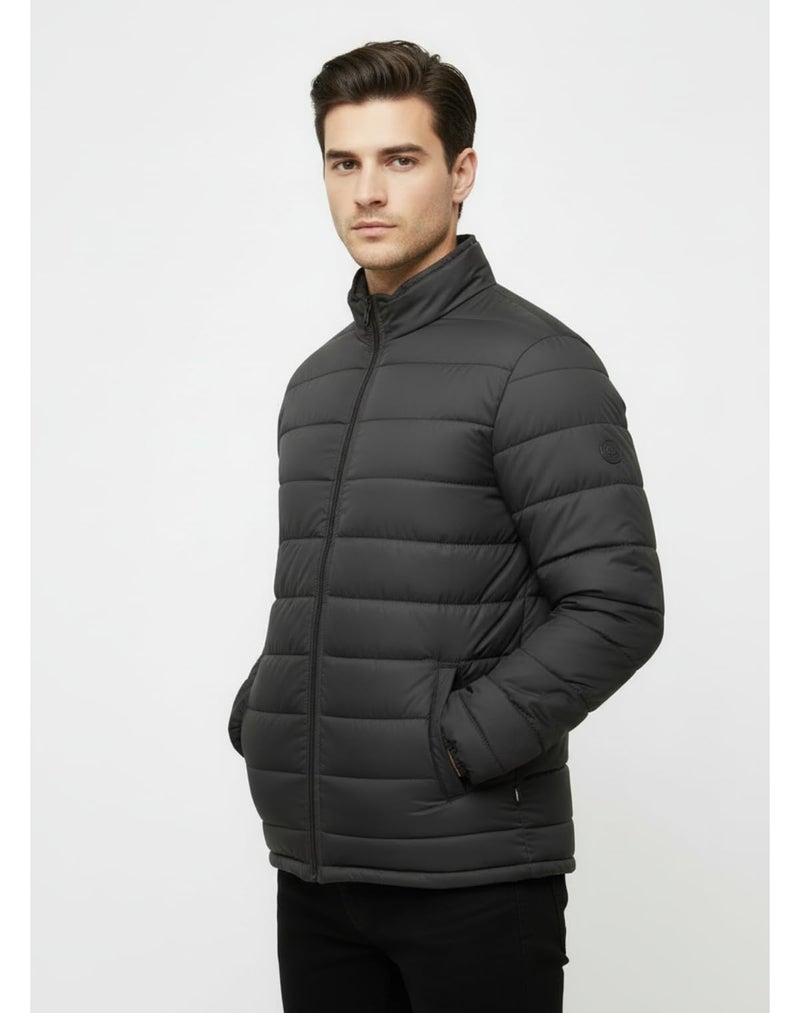 FYLTR Men's Stand Collar Puffer Jacket, Black, 2XL - Image 3