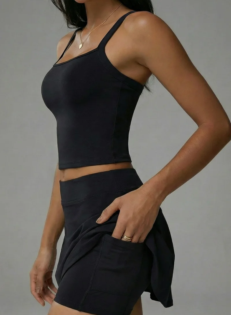 SVL Women's Sports Top with Built-in Bra - Black - SVL