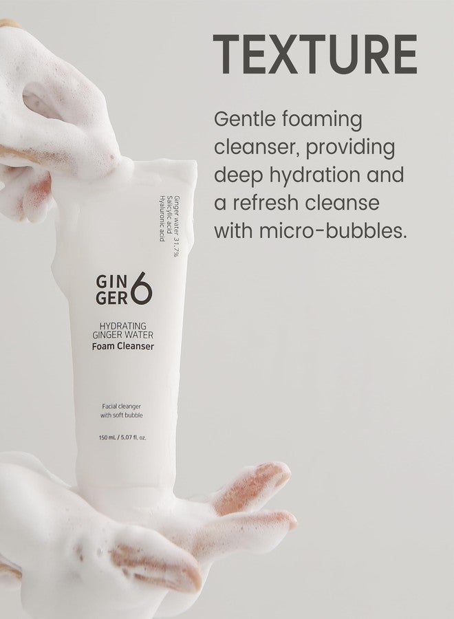 GINGER6 Ginger 6 Hydrating Foam Cleanser for Oily Skin, 150ml/5.07fl. oz. - Gentle Face Wash with 31.7% Ginger Water, Salicylic Acid, and Hyaluronic Acid, Micro-Bubble Formula for Deep Cleansing - Image 5