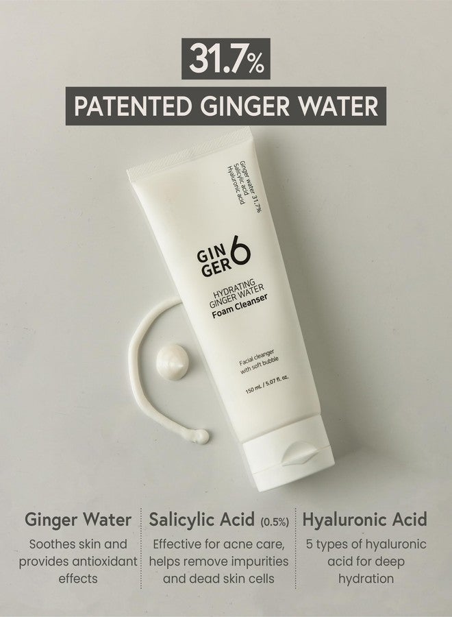GINGER6 Ginger 6 Hydrating Foam Cleanser for Oily Skin, 150ml/5.07fl. oz. - Gentle Face Wash with 31.7% Ginger Water, Salicylic Acid, and Hyaluronic Acid, Micro-Bubble Formula for Deep Cleansing - Image 4