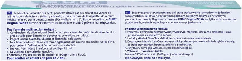 Gum Original White Toothpaste - Sensitivity Relief-Plaque Removal-Anti-Bacterial-Eliminates Bad Breath-Restores natural whiteness of teeth-Gentle on Gums-Prevents new stain formation-75ml - Image 4