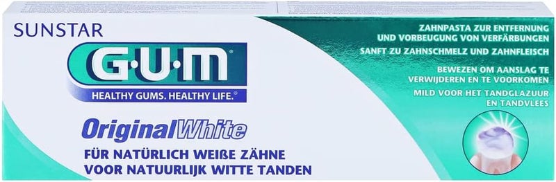 Gum Original White Toothpaste - Sensitivity Relief-Plaque Removal-Anti-Bacterial-Eliminates Bad Breath-Restores natural whiteness of teeth-Gentle on Gums-Prevents new stain formation-75ml - Image 2