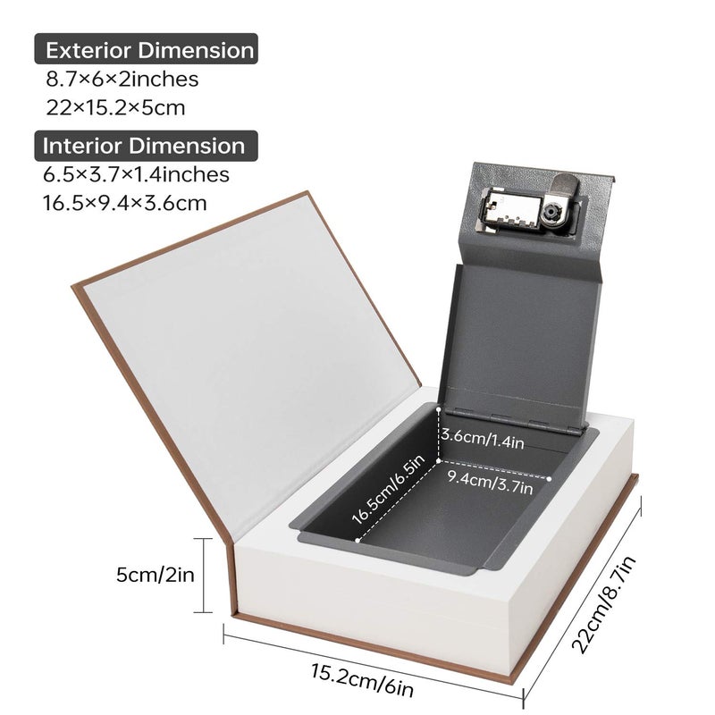 PACOLO Real Paper Transfer Book Safe, Hollow with Secret Hidden Compartment, Combination Lock, 8.7"Ã—6"Ã—2" (Paris-Combination) - Image 2