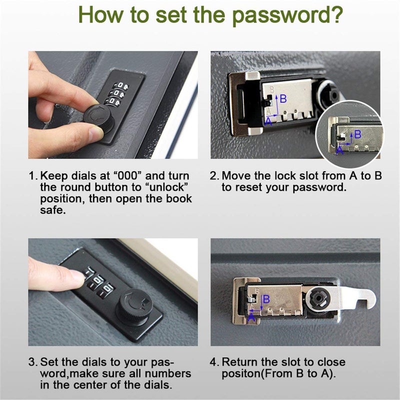 PACOLO Real Paper Transfer Book Safe, Hollow with Secret Hidden Compartment, Combination Lock, 8.7"Ã—6"Ã—2" (Paris-Combination) - Image 5