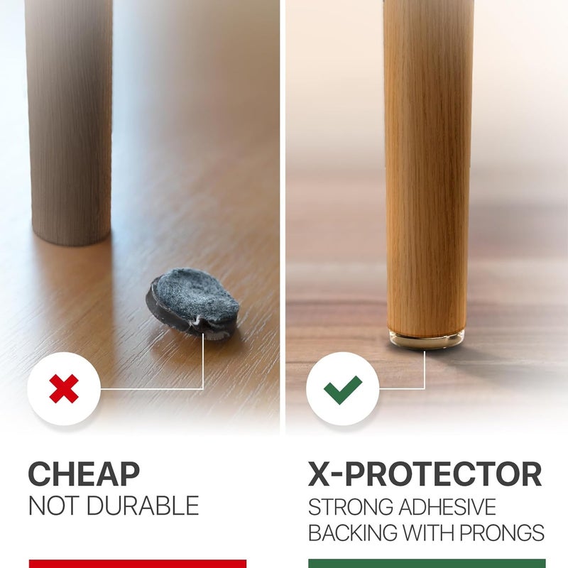 X-Protector Nail On Chair Leg Pads - 16 PCS 1" - Felt Chair Leg Floor Protectors - Nail in Felt Furniture Pads for Hardwood Floors - Premium Floor Protectors for Chairs - Protect Hard Surfaces! - Image 5