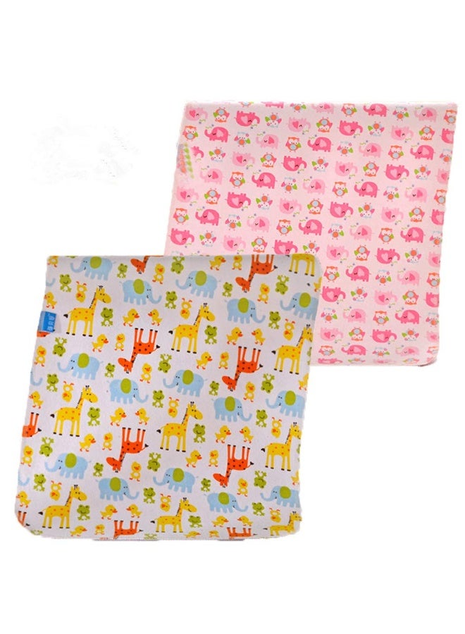Monvecle 2pcs Pack Monvecle Baby Infant Waterproof Cotton Changing Pads Washable Resuable Diapers Liners Mats (2pcs Pink-28"x20") - Image 1