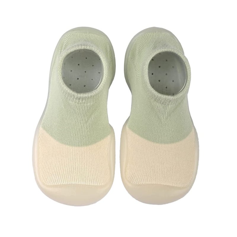 MEZON جوارب أطفال أحذية مضادة للانزلاق نعل مطاطي ناعم شباشب رضع قطن شبكي قابل للتنفس خفيفة الوزن (متعدد الألوان) - Image 1