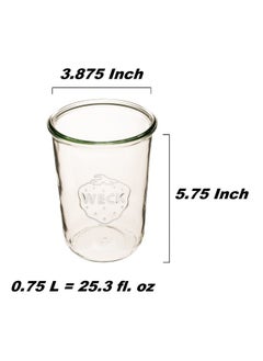 Weck 743 Weck Mold Jars made of Transparent Glass - Eco-Friendly Canning Jar - Storage for Food, Yogurt with Air Tight Seal and Lid - 3/4 Liter Tall Jars Set - Set of (2 Jars with Wooden Lids)  - Image 2