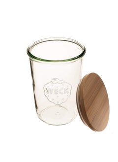 Weck 743 Weck Mold Jars made of Transparent Glass - Eco-Friendly Canning Jar - Storage for Food, Yogurt with Air Tight Seal and Lid - 3/4 Liter Tall Jars Set - Set of (2 Jars with Wooden Lids)  - Image 4