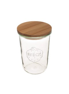 Weck 743 Weck Mold Jars made of Transparent Glass - Eco-Friendly Canning Jar - Storage for Food, Yogurt with Air Tight Seal and Lid - 3/4 Liter Tall Jars Set - Set of (2 Jars with Wooden Lids)  - Image 3