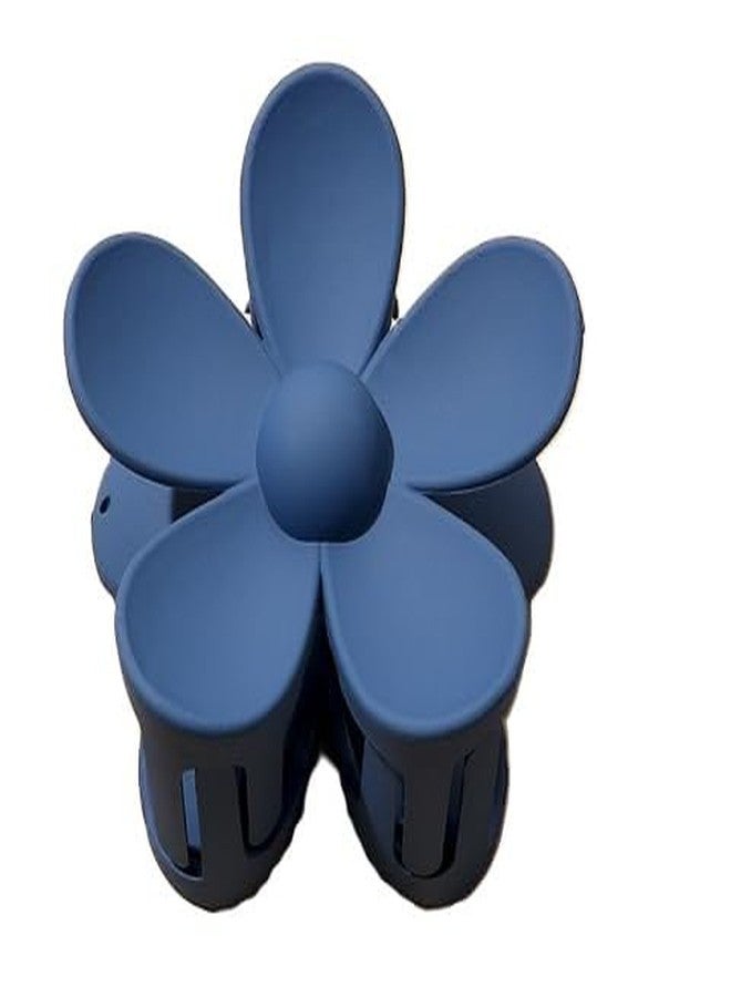 WaigN Dark Blue Candy Colored Hair Claw Clips Flower Hair Clips – Big Cute Claw Clips, Thick Hair, Scrub, Hair Clip Sweet Flower Clip - Image 1