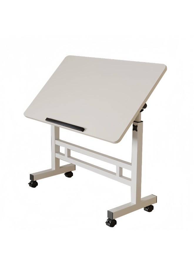 Computer desk / Writing desk / Office desk for living room / office / bedroom. Portable computer desk, adjustable office desk, 80cm L x 40cm W x 65-87cm H, White - Image 5