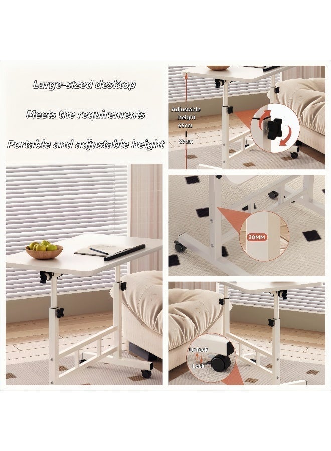 Computer desk / Writing desk / Office desk for living room / office / bedroom. Portable computer desk, adjustable office desk, 80cm L x 40cm W x 65-87cm H, White - Image 2
