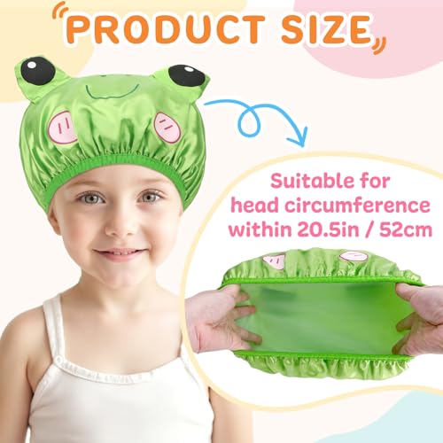 kilofly 3pc Fun Cute Animal Shower Caps for Kids Reusable Waterproof Bath Hat Set - Image 2