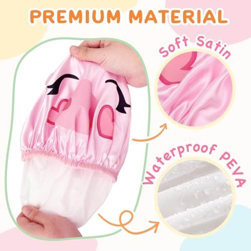 kilofly 3pc Fun Cute Animal Shower Caps for Kids Reusable Waterproof Bath Hat Set - Image 3