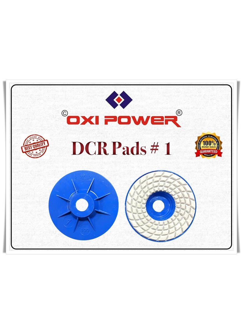 OXI POWER OXI POWER 4 inch 100mm Diamond Ceramic Polishing Pad Set Grinding and Finishing of Granite Marble Glass Concrete and Other Natural Stone Grit 0 to 6 1  - Image 1