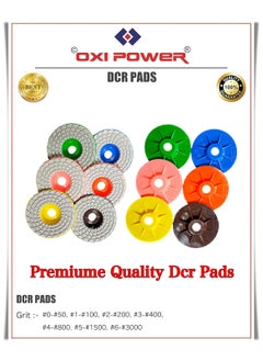 OXI POWER OXI POWER 4 inch 100mm Diamond Ceramic Polishing Pad Set Grinding and Finishing of Granite Marble Glass Concrete and Other Natural Stone Grit 0 to 6 1  - Image 2